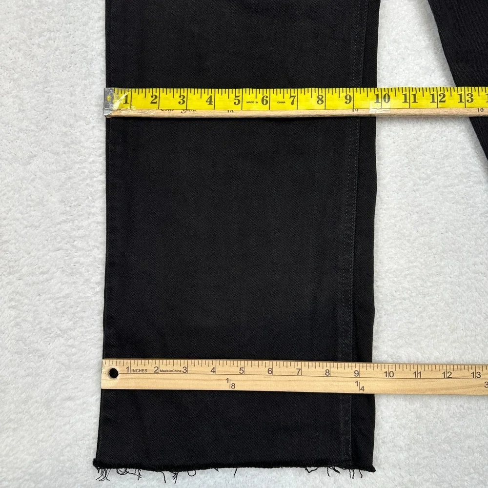 Hidden High Rise‎ Straight Ankle Raw Hem Black Jeans Women's 27